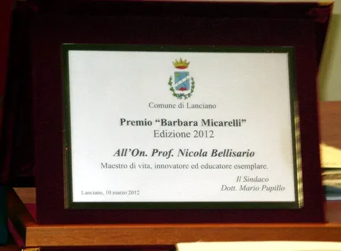 La cerimonia del Premio Barbara Micarelli con proiezione in sala, 2012