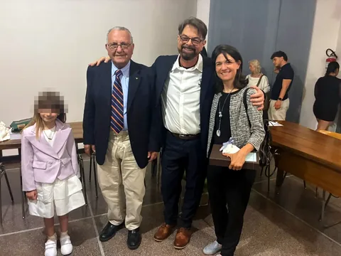 Gian Luca Bellisario con il Generale Gelsomino Biasone e la dott.ssa Elena Veggi ad Oggiona con Santo Stefano